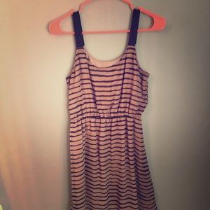 Blue & Gray Striped Dress